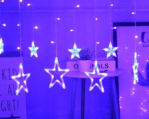 KURTYNA SOPLE GWIAZDY WISZĄCE 3M LED BIAŁY ZIMNY