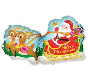 BALON 24" MIKOŁAJ W SANIACH