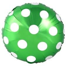 balon foliowy zielony w groszki