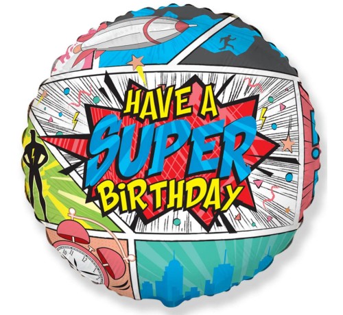 Balon 18" super birthday comic