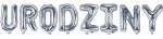 BALON FOLIOWY NAPIS URODZINY SREBRNY 40CM