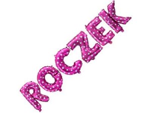 BALON FOLIOWY NAPIS ROCZEK RÓŻOWY 40CM