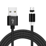 KABEL 1M MAGNETYCZNY 3W1 DO IPHONE MICRO USB TYP-C CZARNY