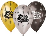 BALONY METALICZNE "W DNIU URODZIN", 6 SZT., 12"