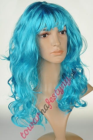 Peruka kręcona niebieska