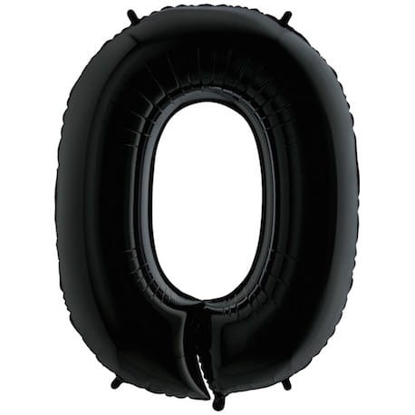 BALON CYFRA 0 CZARNA