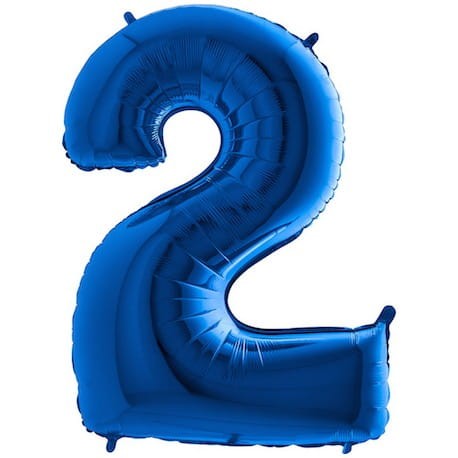 balon cyfra niebieska 2