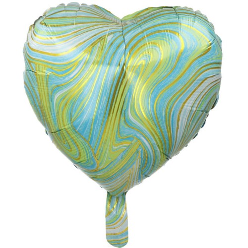 balon serce marble zielone