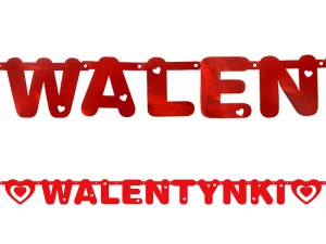 BANER WALENTYNKI CZERWONY XL 12X160CM
