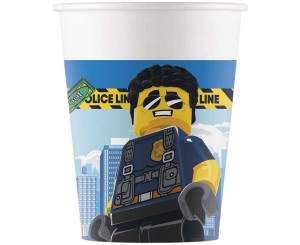 KUBECZKI PAPIEROWE LEGO CITY, 200ML, 8 SZT.
