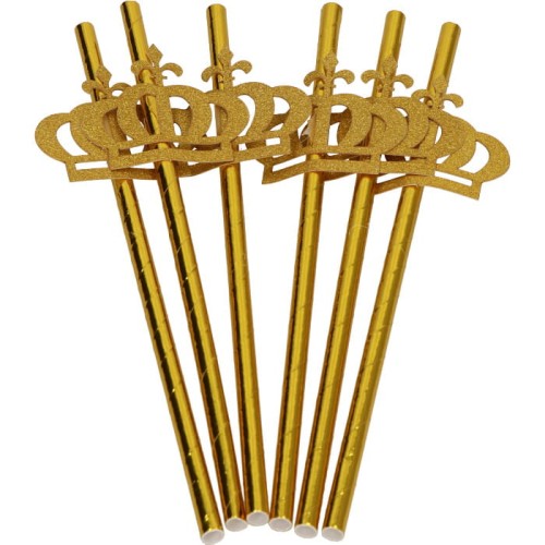 SŁOMKI PAPIEROWE ZŁOTE