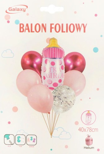 zestaw balonów it's a girl