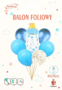ZESTAW BALONÓW IT'S A BOY NIEBIESKI 40x78CM