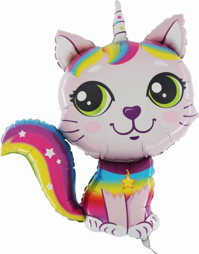 BALON 24" RAINBOW CAT PINK