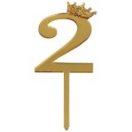 DEKORACJA NA CIASTO TORT 2 ZŁOTA KORONA BROKAT XXL