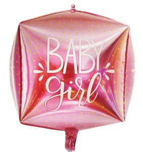 BALON FOLIOWY 18" KWADRAT BABY GIRL RÓŻOWY