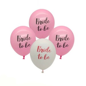 ZESTAW BALONÓW BRIDE TO BE WIECZÓR PANIEŃSKI RÓZOWO BIAŁE 10SZT