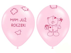 BALONY 12" MAM JUŻ ROCZEK RÓŻOWE 100SZT