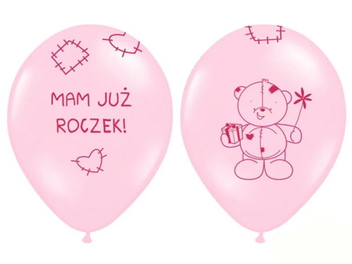 różowe balony mam już roczek
