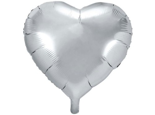 BALON SERCE 18" SREBRNE MATOWE
