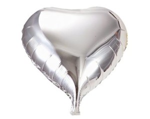 BALON SERCE SREBRNE 3 SZT 25CM