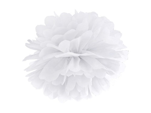 pompon bibułowy biały