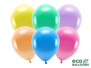 BALONY EKOLOGICZNE 30CM METALICZNE MIX 10SZT