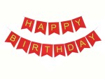 GIRLANDA CZERWONA HAPPY BIRTHDAY 1,5M