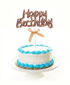 TOPPER NA TORT HAPPY BIRTHDAY GOLD ROSE