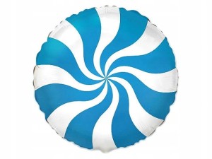 BALON 18" OKRĄGŁY LIZAK NIEBIESKI
