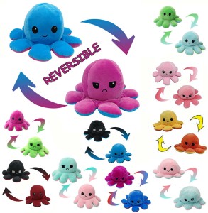 OŚMIORNICA DWUSTRONNA MASKOTKA PLUSZAK MIX 12SZT