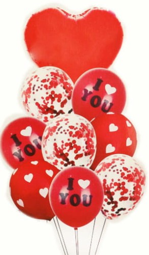 zestaw balonów i love you