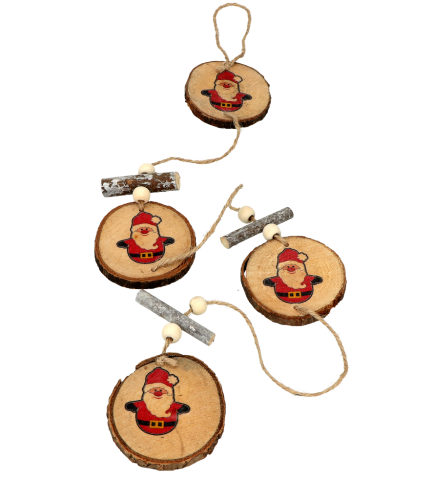 zawieszka drewniana mikołaj