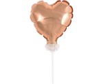 BALON NA TORT SERCE RÓŻOWE ZŁOTO