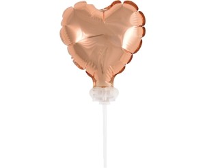 BALON NA TORT SERCE RÓŻOWE ZŁOTO
