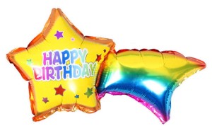 BALON GWIAZDA HAPPY BIRTHDAY 24"