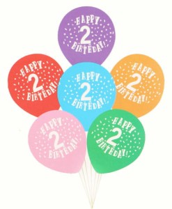 BALONY LATEKSOWE HAPPY BIRTHDAY CYFRA 2 MIX 6SZT