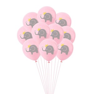 BALONY LATEKSOWE ZE SŁONIKIEM RÓŻOWE 6SZT