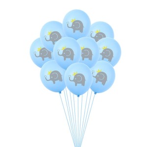 BALONY LATEKSOWE ZE SŁONIKIEM NIEBIESKIE 6SZT