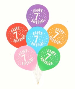 BALONY LATEKSOWE HAPPY BIRTHDAY CYFRA 7 MIX 6SZT