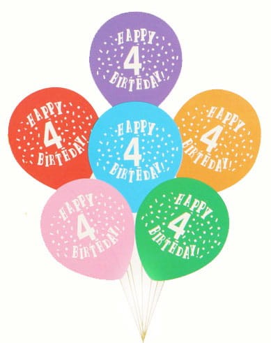 balony lateksowe cyfra 4