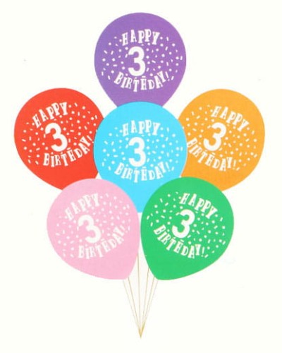 balony lateksowe na 3 urodziny