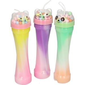GLUTEK SLIME XXL ZWIERZĄTKA TĘCZOWY Z KULECZKAMI 6SZT