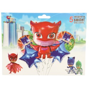 ZESTAW BALONÓW PJ MASKS PIDŻAMERSI SOWELLA 5SZT