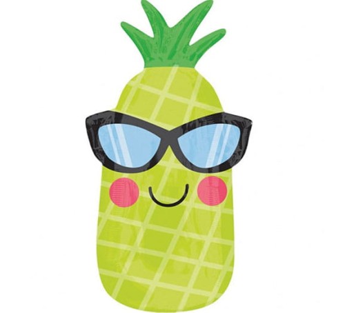 balon ananas w okularach