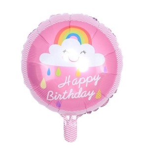 BALON 18" HAPPY BIRTHDAY RÓŻOWY TĘCZA
