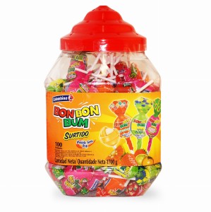 BBB ASORTED LOLLIPOP IN JAR - LIZAK OWOCOWY Z GUMĄ