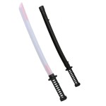 ŚWIECĄCY MIECZ SAMURAJA CZARNY WYSUWANY