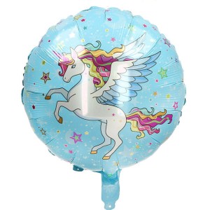 BALON 18" JEDNOROŻEC GWIAZDKI TURKUSOWY