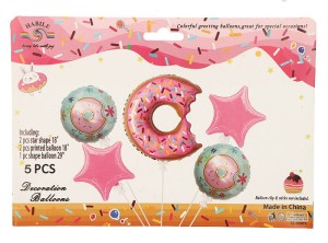 BALONY ZESTAW DONUT PĄCZEK GWIAZDKI 29" 5SZT